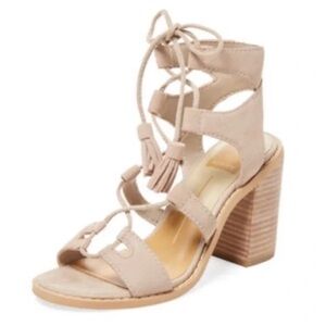 Dolce Vita Lace-up Gladiator Heeled Sandal Light Taupe Suede Women’s Size 10 NEW